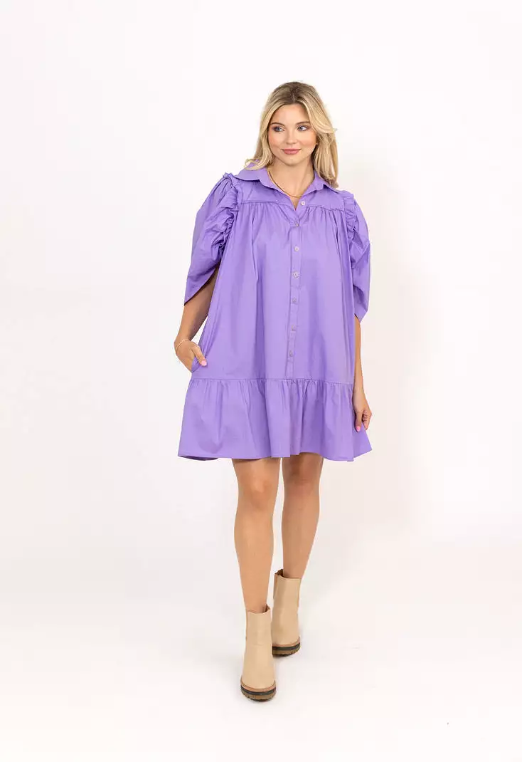 Puff Sleeve Ruffle Dress