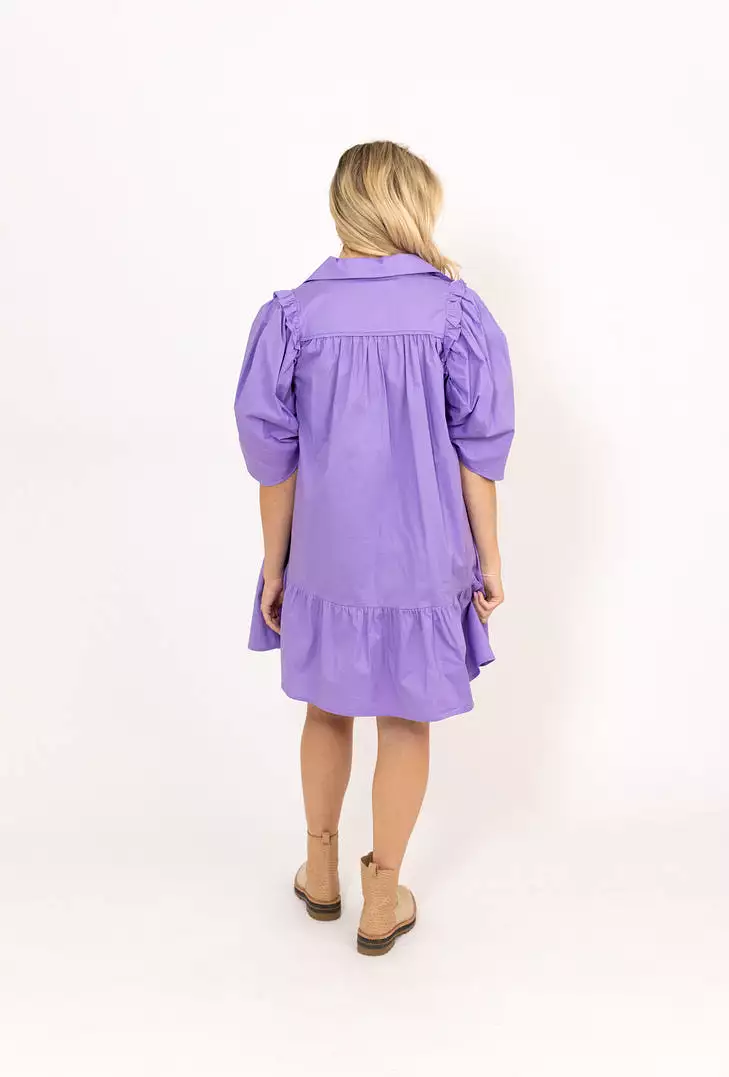 Puff Sleeve Ruffle Dress