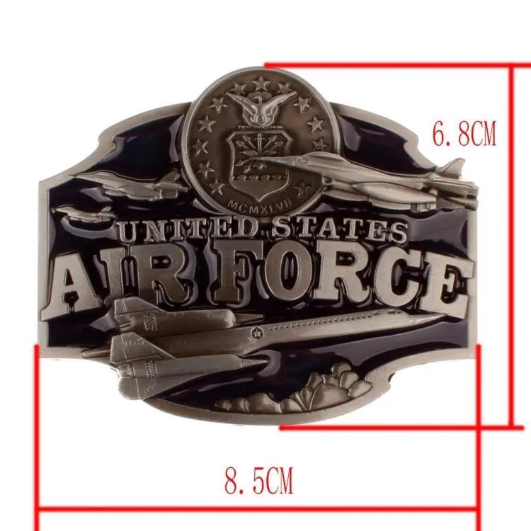 Punk Style Air Force American Metal Buckle Leather Belt for Men and Women