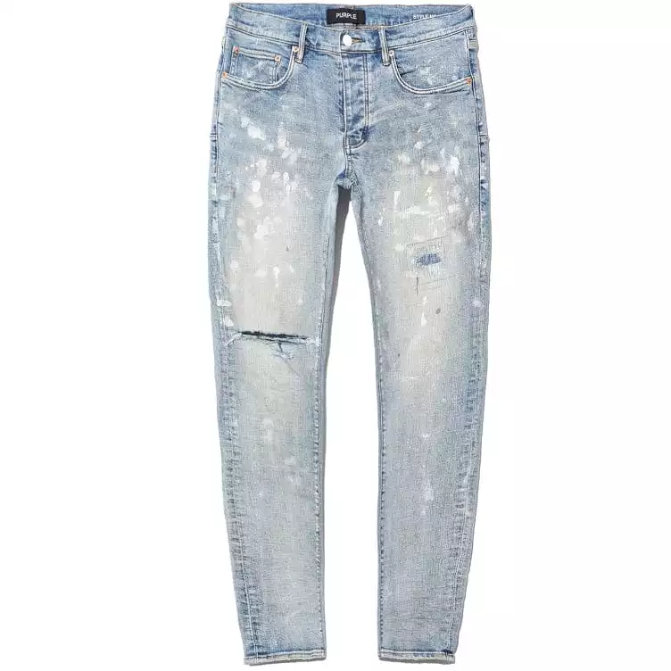 Purple Brand Blowout Low Rise Skinny Jean (Light Indigo Paint) P001-LIA