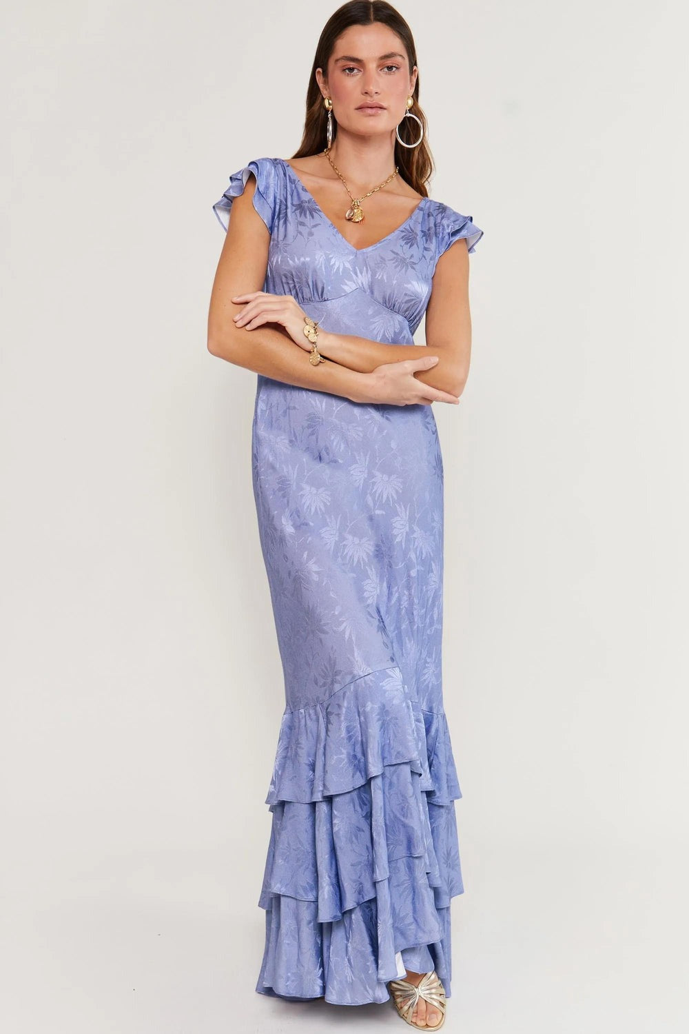 Rixo Ossy Jacquard Maxi Dress