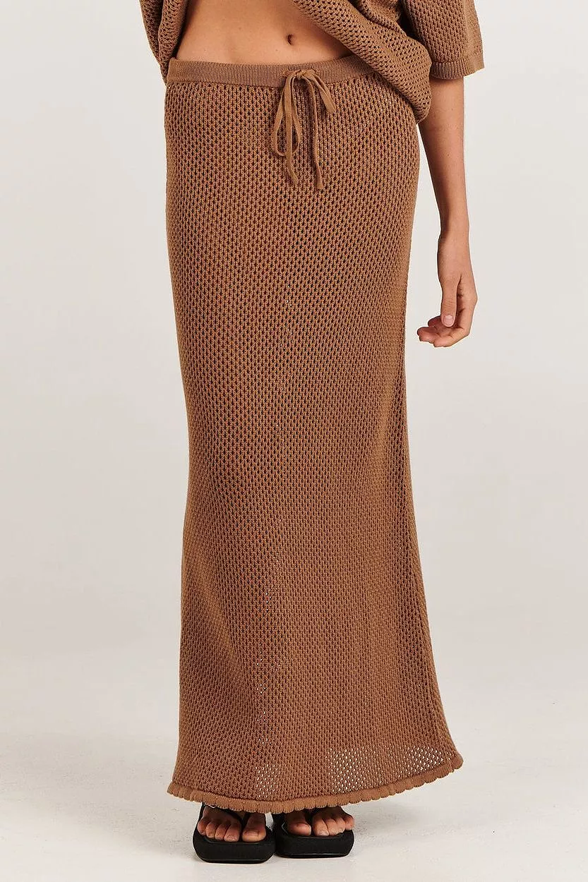 Sarah Maxi Skirt | Brown