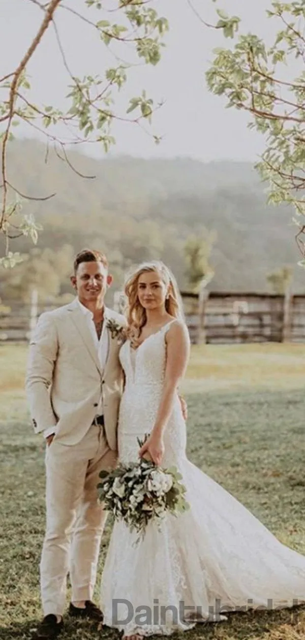 Sexy V-neck Tulle Lace Wedding Dresses,DB10269