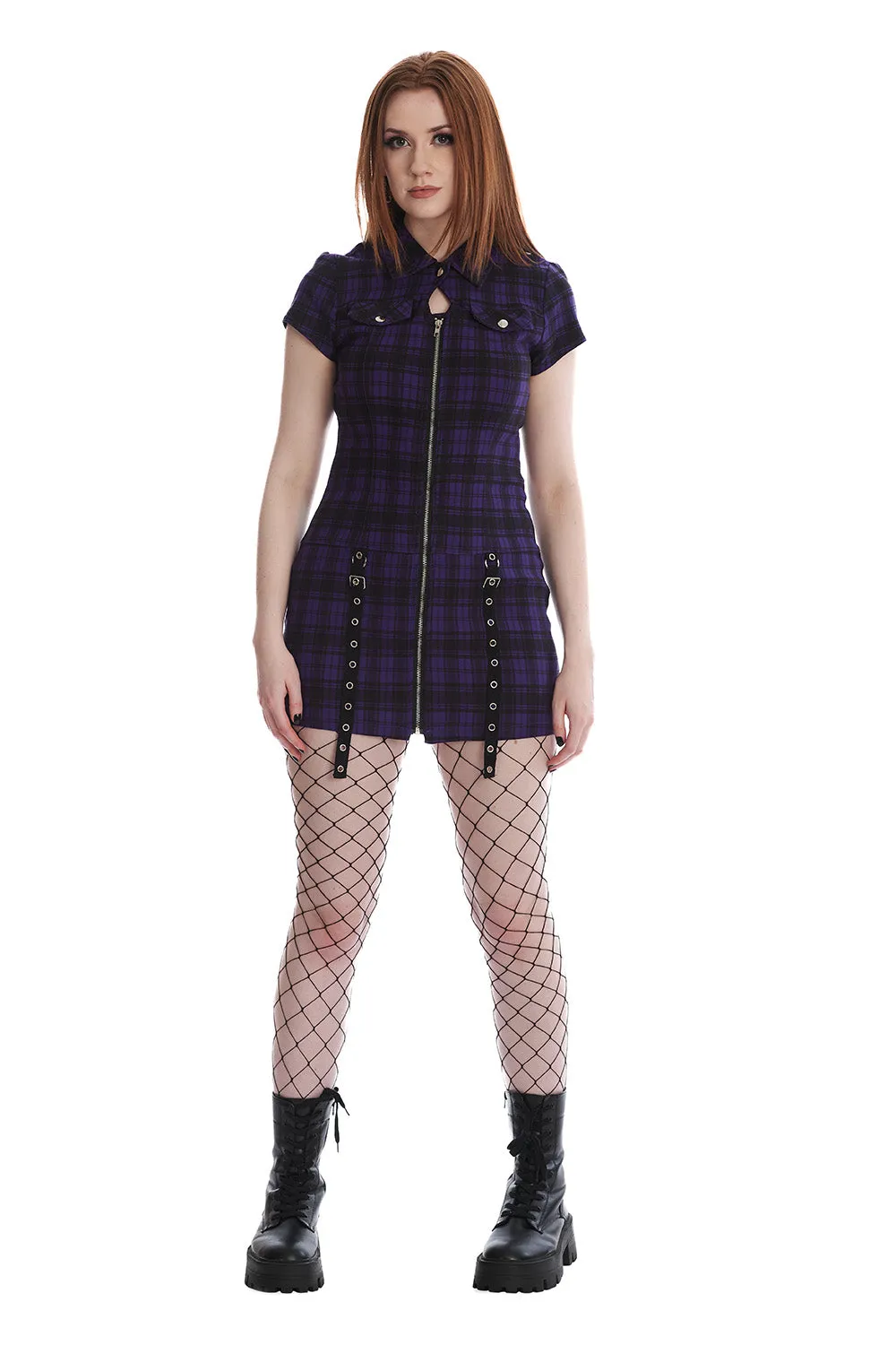 TARTAN NIGHT ZIP DRESS