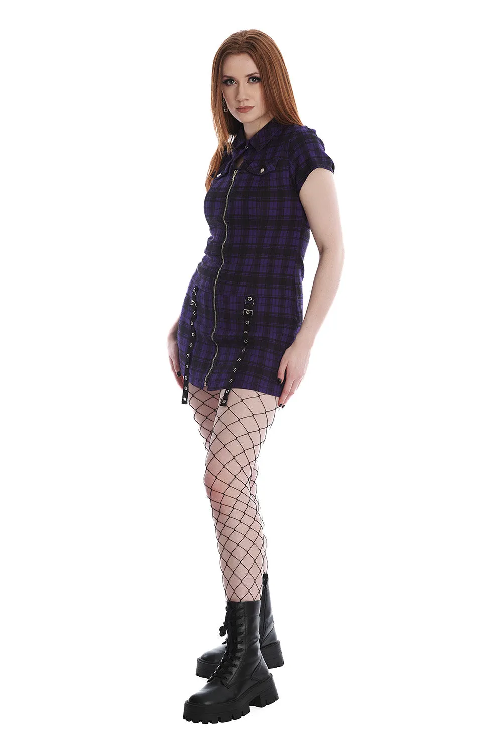 TARTAN NIGHT ZIP DRESS