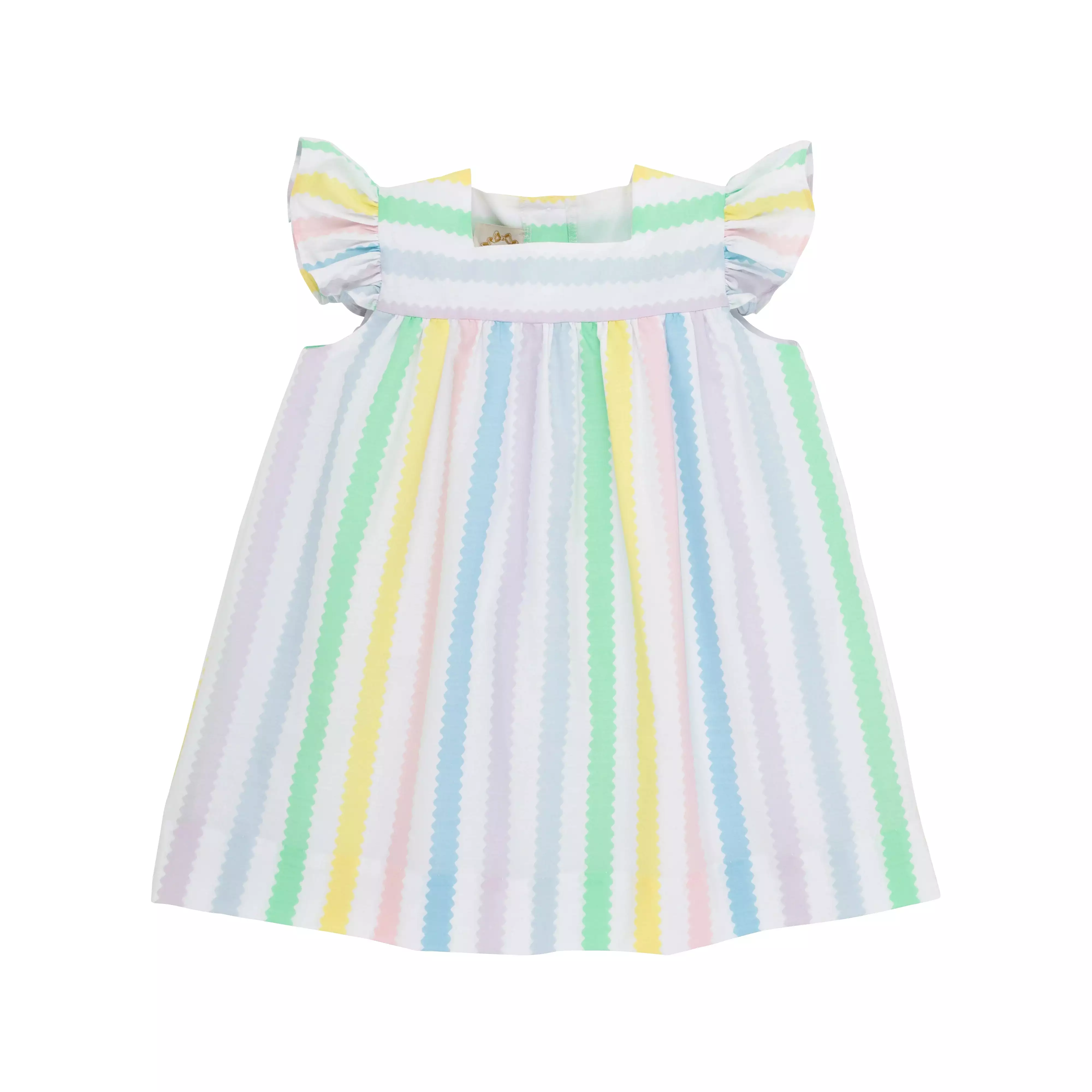 The Beaufort Bonnet Company - Wellington Wiggle Stripe Rosemary Ruffle Dress