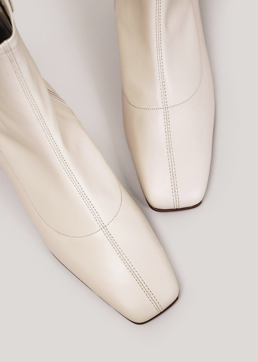 White Leather Este Boots