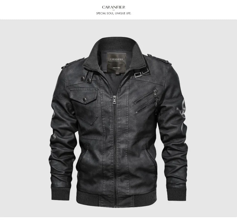 Xituodai Mens PU Hooded Jackets Coats Motorcycle Biker Faux Leather Jacket Men Classic Winter Jackets Clothes  European Size