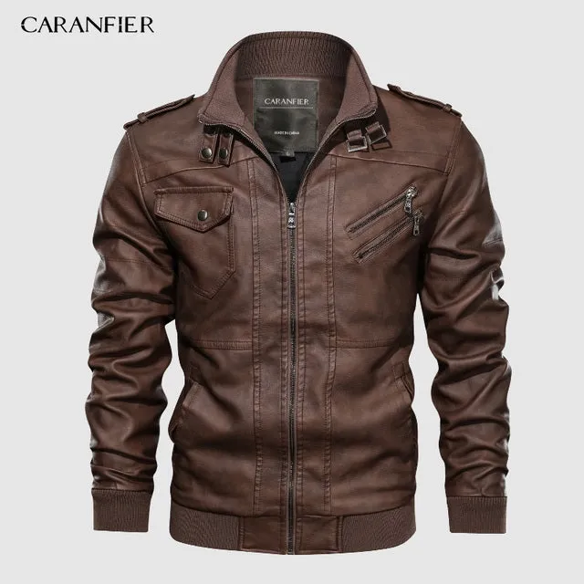 Xituodai Mens PU Hooded Jackets Coats Motorcycle Biker Faux Leather Jacket Men Classic Winter Jackets Clothes  European Size