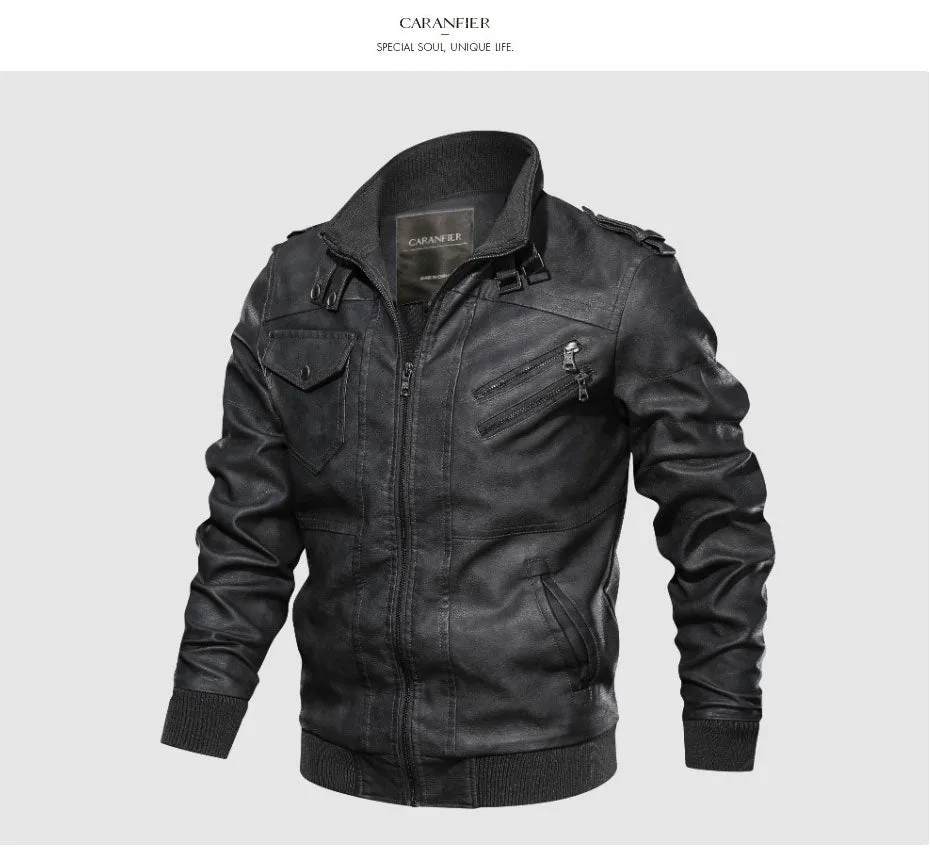 Xituodai Mens PU Hooded Jackets Coats Motorcycle Biker Faux Leather Jacket Men Classic Winter Jackets Clothes  European Size